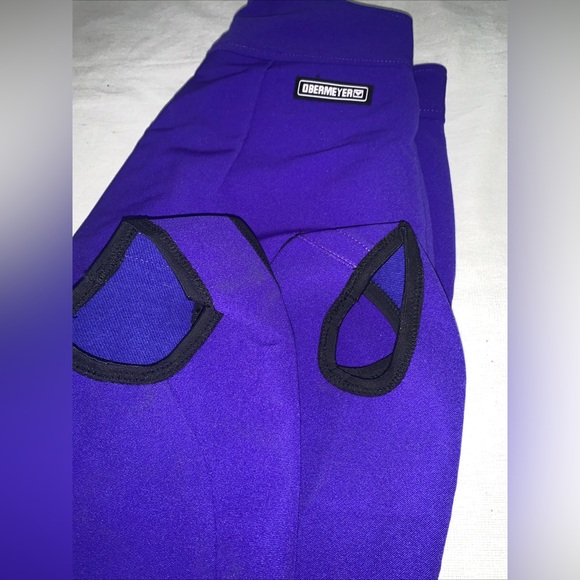New Vintage Obermeyer Sz 10L Softshell Ski Snow Pants  Stirrups Purple - Picture 3 of 12